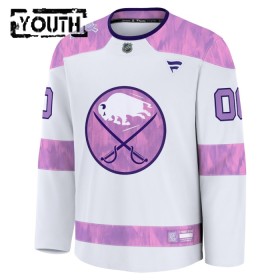 Buffalo Sabres Dresy Personalizované Fanatics Hockey Fights Cancer Practice 2024-25 Bílý - Dětské